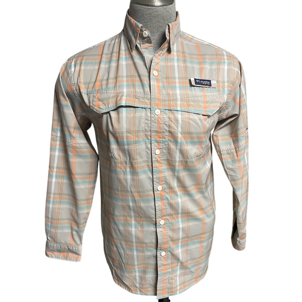 Columbia Performance Fishing Gear Omni Shade Button-Up Shirt Mens Small